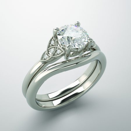 celtic engagement ring, white gold, celtic diamond engagement ring