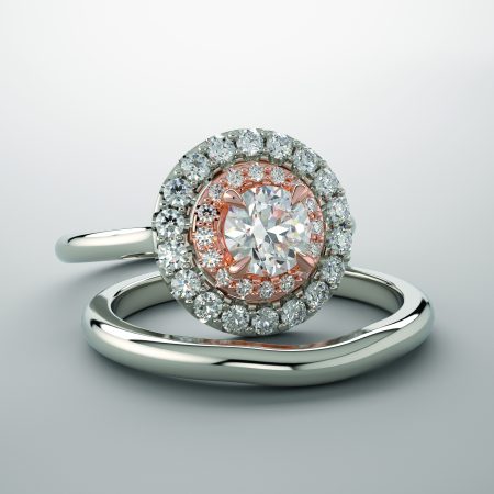 custom double halo diamond engagement ring